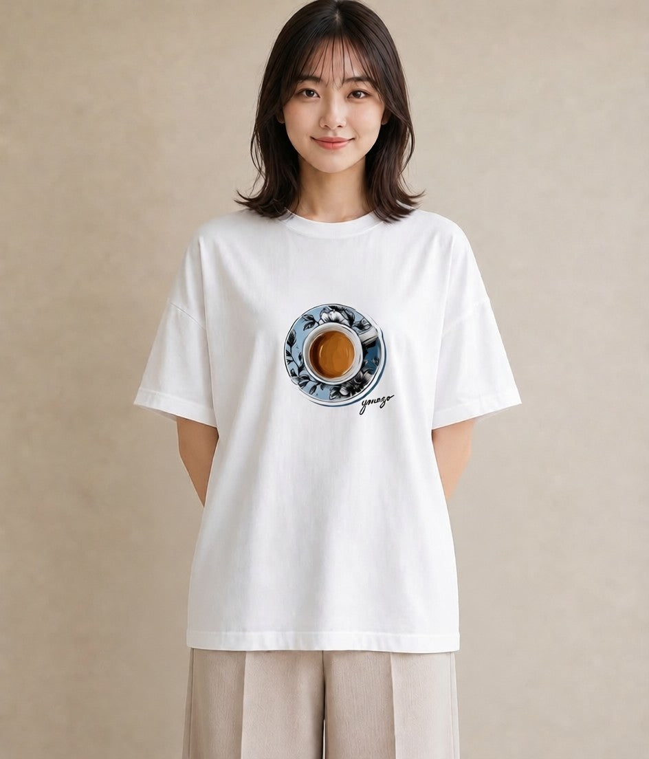 グラフィックTシャツ レディース 抹茶 食べ物 フード イラスト ボタニカル ママ カフェ服 白T
