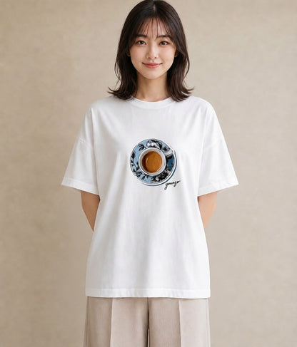 グラフィックTシャツ レディース 抹茶 食べ物 フード イラスト ボタニカル ママ カフェ服 白T
