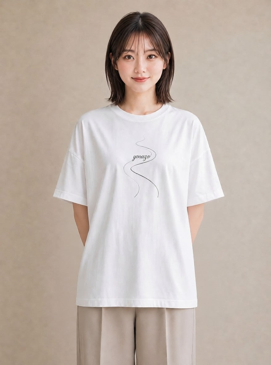 グラフィックTシャツ レディース 雨上がりの小道 雨上がり 小道 ナチュラル アンティーク イラスト 線画 旅行 母娘コーデ 白T
