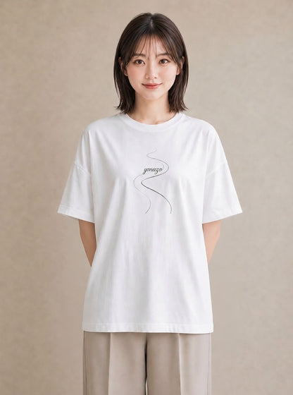 グラフィックTシャツ レディース 雨上がりの小道 雨上がり 小道 ナチュラル アンティーク イラスト 線画 旅行 母娘コーデ 白T