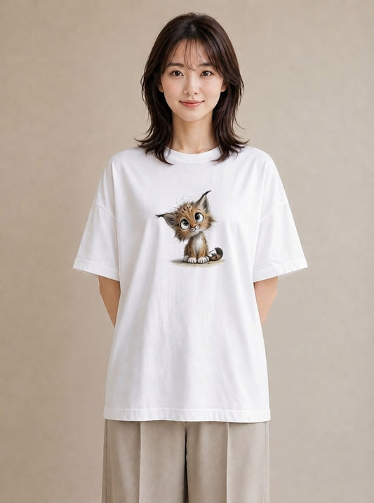半袖Tシャツ レディース 子猫 猫 ねこ イラスト 個性的 母娘コーデ 自分用 白T