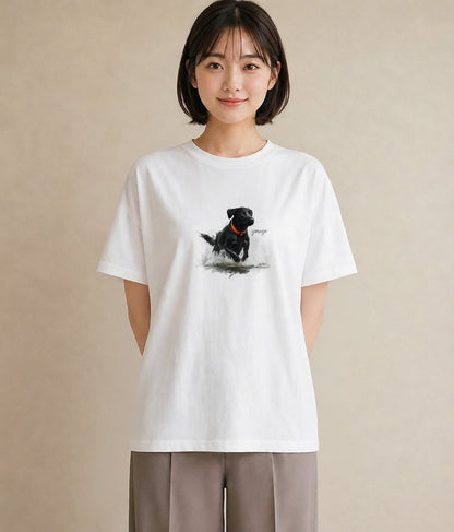 Tシャツ レディース ラブラドールレトリバー 犬 いぬ イラスト ラフ おしゃれギフト 社会人 白T