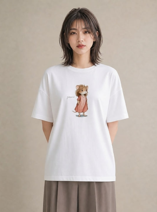 グラフィックTシャツ レディース ロボロフスキー ペット 動物 イラスト ポップ ホワイトデー 春服 白T