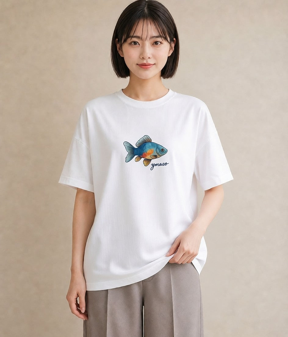 Tシャツ レディース ベタ ペット 動物 イラスト 旅行用 海 白T