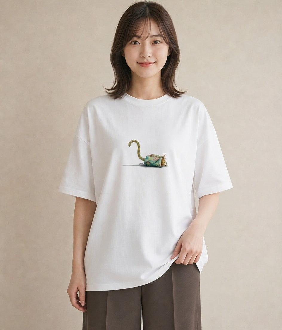 プリントTシャツ レディース メインクーン 猫 ねこ イラスト きれいめカジュアル 敬老の日 ホワイトデー 白T