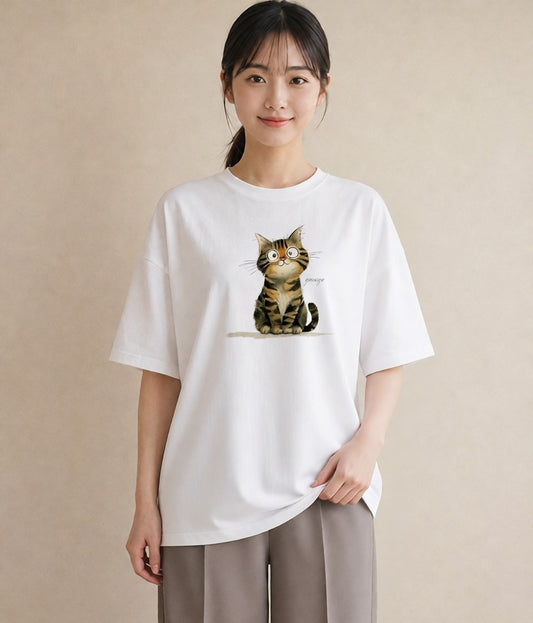 Tシャツ レディース 愛猫 猫 ねこ イラスト カフェコーデ 姉妹 送別ギフト 白T