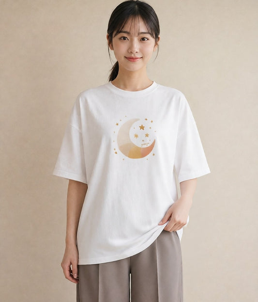 Tシャツ レディース スター 星空 宇宙 イラスト 個性的 親子 20代 白T