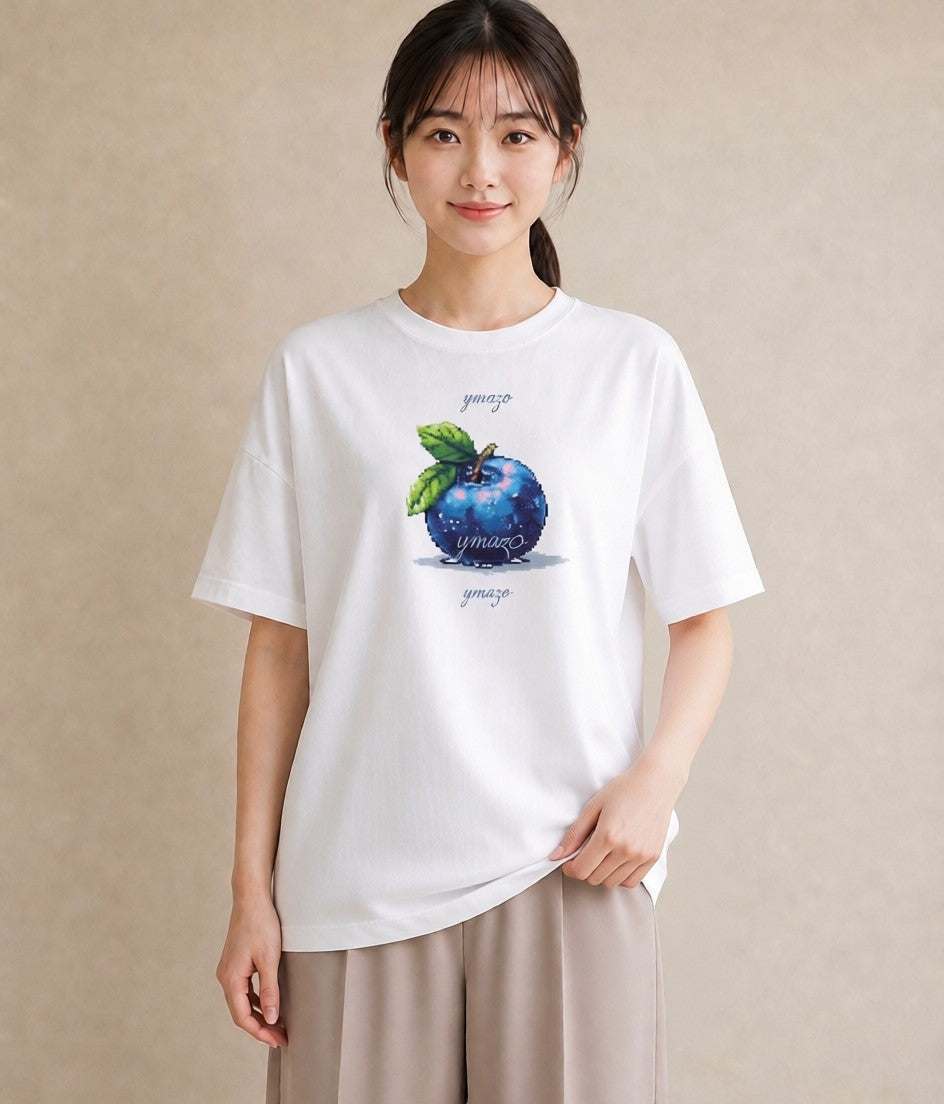 プリントTシャツ レディース ブルーベリー 食べ物 フード イラスト レトロ 女子会 お揃い 白T