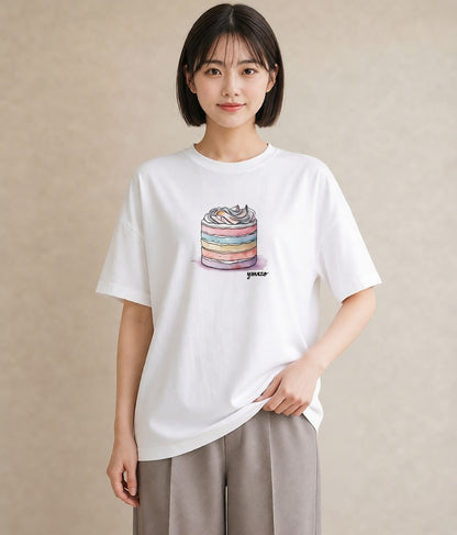 グラフィックTシャツ レディース キャンディ 食べ物 フード イラスト 上品 母娘コーデ 自分用 白T