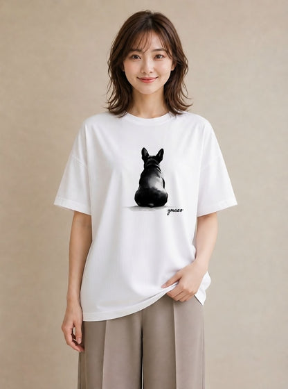 グラフィックTシャツ レディース 犬好き 犬 いぬ イラスト シンプル 女性 旅行用 白T