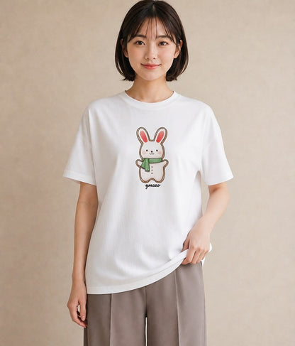 Tシャツ レディース クッキー 食べ物 フード イラスト 線画 公園 ママ 白T