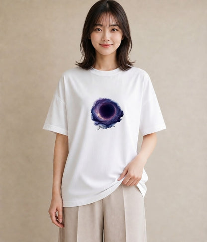 デザインTシャツ レディース 天の川 星空 宇宙 イラスト 可愛い デート 帰省 白T