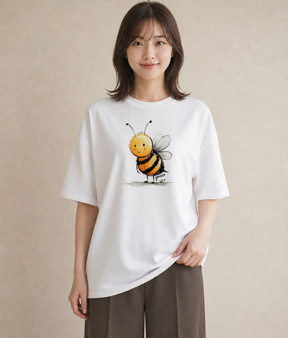 Tシャツ レディース ハニー 食べ物 フード イラスト 韓国風 誕生日プレゼント 綿100 白T
