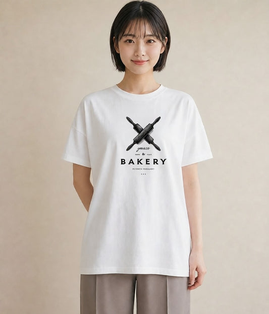 Tシャツ レディース パン ベーカリー イラスト ボタニカル レイヤード 友達ギフト 白T