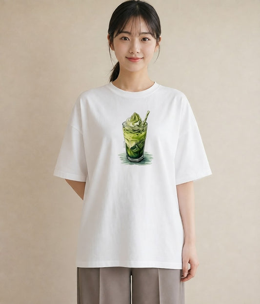 半袖Tシャツ レディース 抹茶 食べ物 フード イラスト 韓国風 ホワイトデー 春服 白T