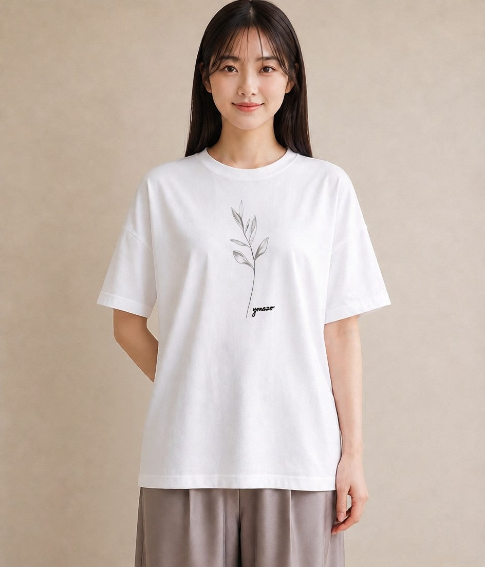 デザインTシャツ レディース 小花 花 フラワー イラスト 普段使い ビーチ デイリーウェア 白T