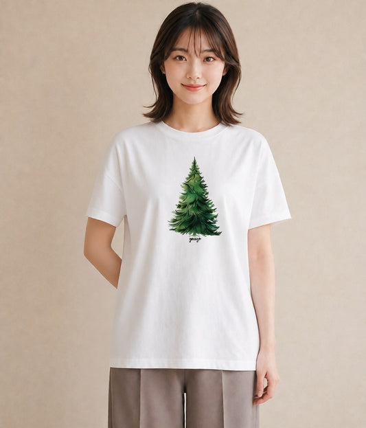 半袖Tシャツ レディース 木 植物 ボタニカル イラスト アート風 おしゃれギフト 社会人 白T