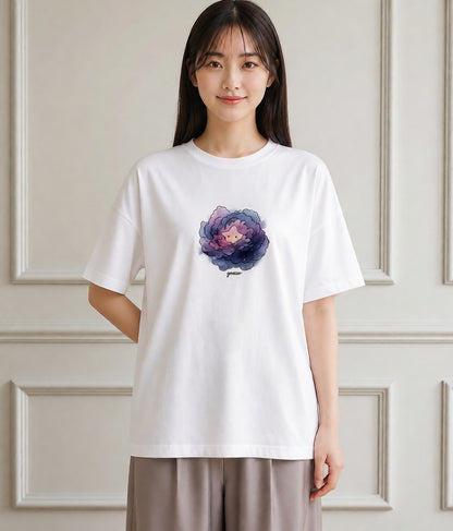デザインTシャツ レディース 乙女座 星空 宇宙 イラスト カフェ巡り 女子会 白T