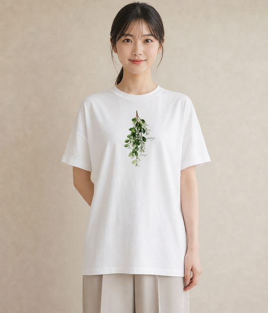 プリントTシャツ レディース すずらん 花 花柄 イラスト 可愛い ルームウェア ギフト 白T