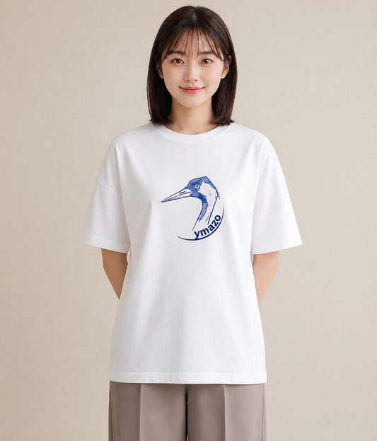 半袖Tシャツ レディース 折り鶴 折り紙 ナチュラル アンティーク イラスト ラフカジュアル 友達ギフト 部屋着 白T