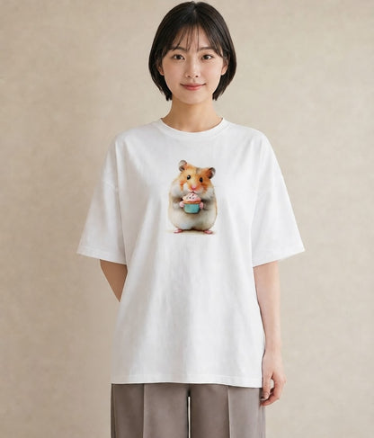グラフィックTシャツ レディース モルモット ペット 動物 イラスト ユニーク 在宅 公園 白T