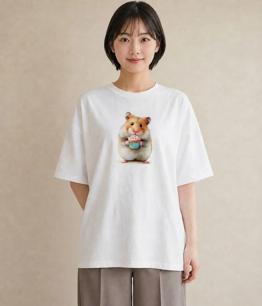 グラフィックTシャツ レディース モルモット ペット 動物 イラスト ユニーク 在宅 公園 白T