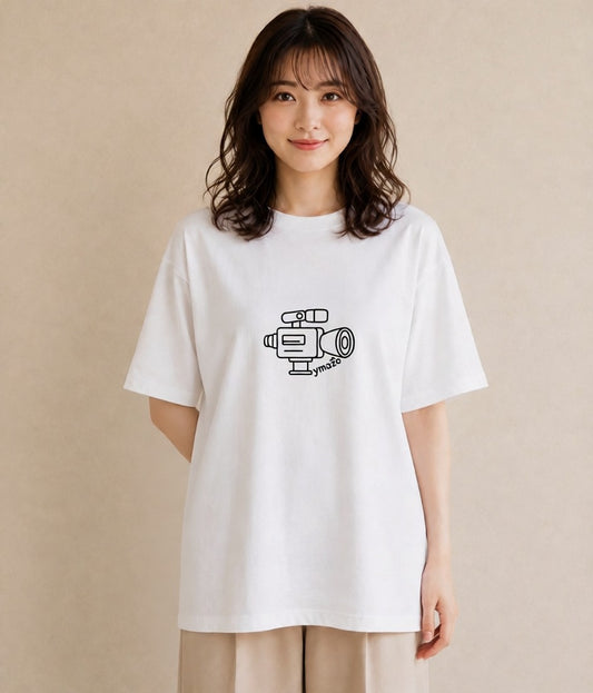 グラフィックTシャツ レディース カメラ フィルムカメラ レトロカメラ イラスト ユニーク デート 帰省 白T