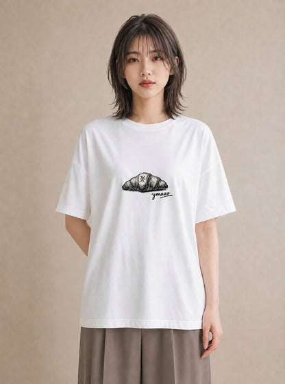デザインTシャツ レディース パン ベーカリー イラスト モード おしゃれギフト 社会人 白T
