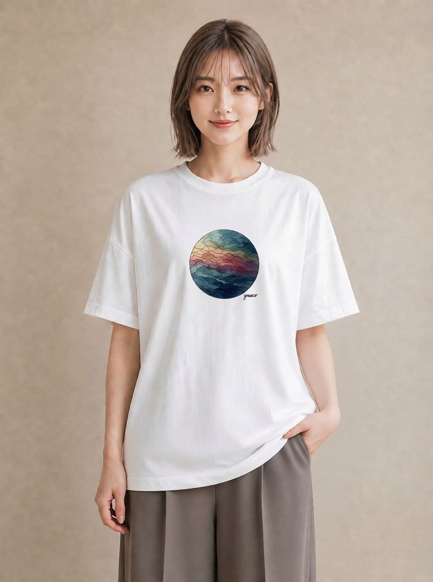 半袖Tシャツ レディース 牡羊座 星空 宇宙 イラスト レイヤード 友達ギフト 白T