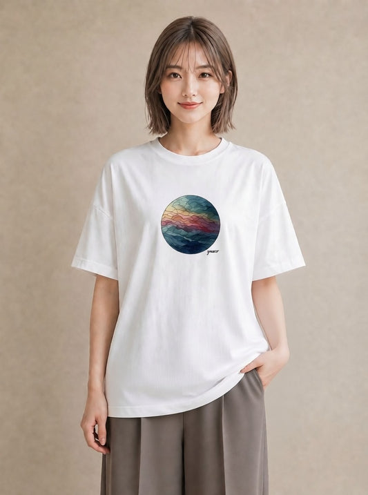 半袖Tシャツ レディース 牡羊座 星空 宇宙 イラスト レイヤード 友達ギフト 白T