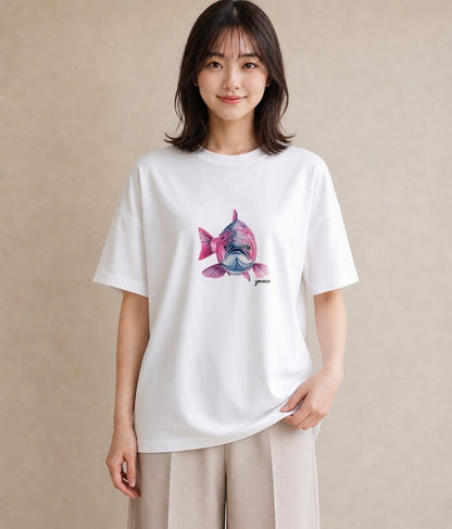 グラフィックTシャツ レディース 熱帯魚 海の生き物 海 イラスト 普段使い クリスマス 旅行 白T