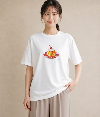 グラフィックTシャツ レディース どら焼き 食べ物 フード イラスト 個性的 週末コーデ 敬老の日 白T