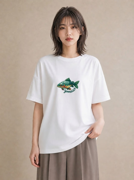 Tシャツ レディース メダカ ペット 動物 イラスト シック お出かけ 普段着 白T