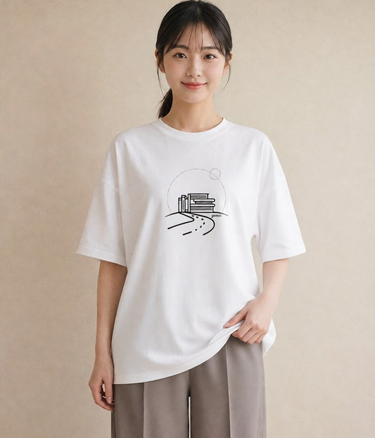 デザインTシャツ レディース 本 読書 ブック イラスト ガーリー レイヤード 友達ギフト 白T