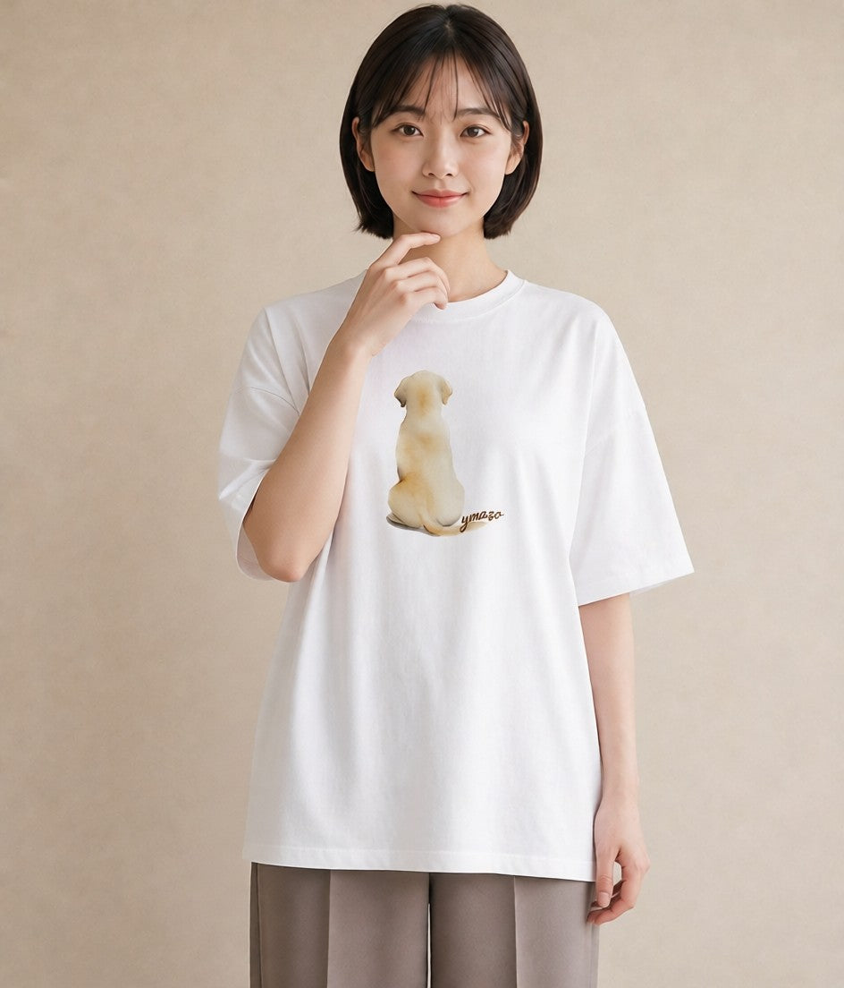 Tシャツ レディース ラブラドールレトリバー 犬 いぬ イラスト モード 女性向けギフト 散歩 白T