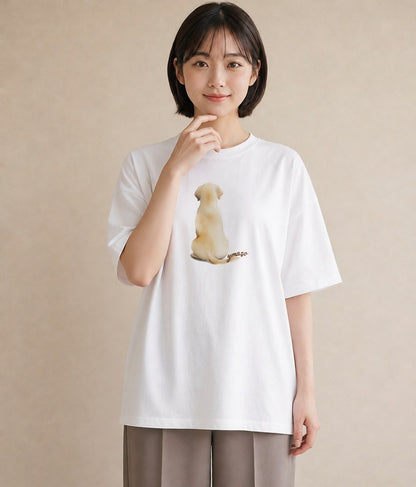 Tシャツ レディース ラブラドールレトリバー 犬 いぬ イラスト モード 女性向けギフト 散歩 白T