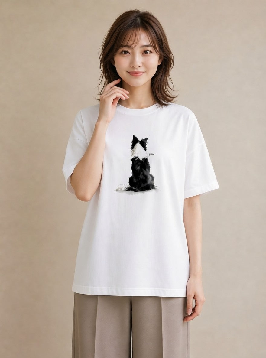 デザインTシャツ レディース 愛犬 犬 いぬ イラスト ナチュラル 旅行用 海 白T