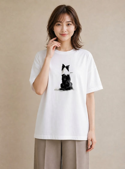 デザインTシャツ レディース 愛犬 犬 いぬ イラスト ナチュラル 旅行用 海 白T
