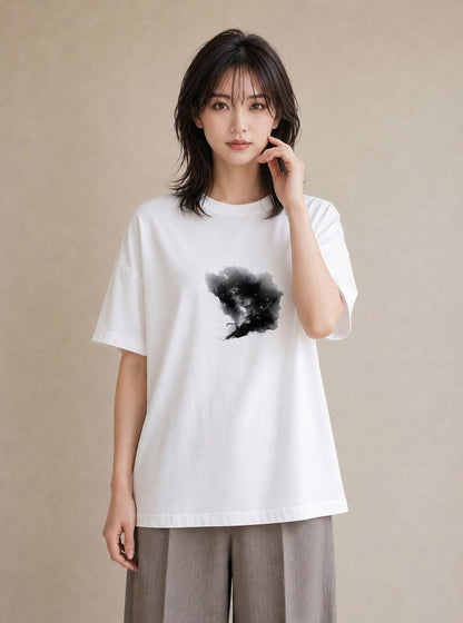Tシャツ レディース 双子座 星空 宇宙 イラスト ポップ ママ カフェ服 白T