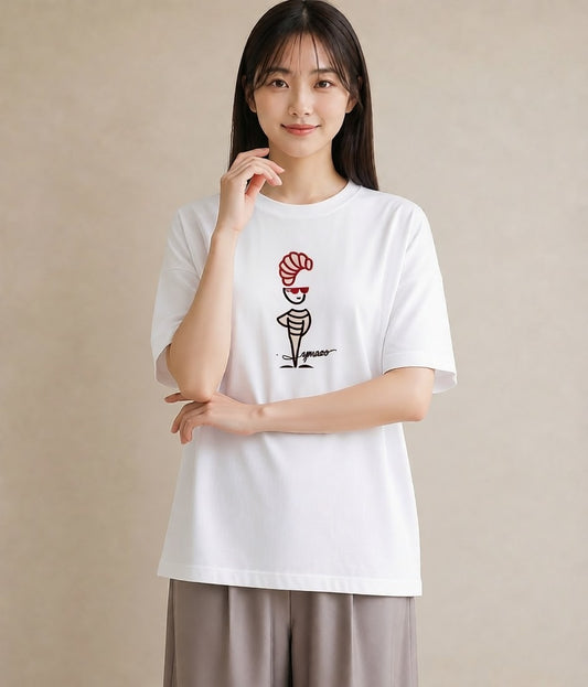 Tシャツ レディース パン ベーカリー イラスト モード 旅行用 海 白T