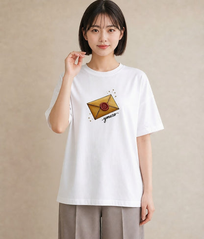 Tシャツ レディース 封蝋 手紙 アンティーク ナチュラル イラスト ギフト 母の日 白T