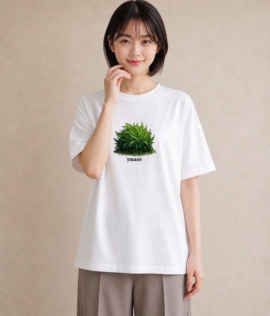 デザインTシャツ レディース 芝生 植物 ボタニカル イラスト 手描き風 秋コーデ おしゃれギフト 白T