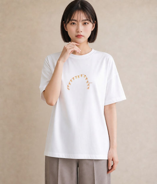 半袖Tシャツ レディース 風鈴 ガラス 夏 ナチュラル アンティーク イラスト ミニマル 買い物 夏コーデ 白T