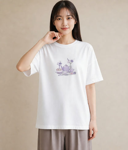 デザインTシャツ レディース 紅茶 食べ物 フード イラスト 手描き風 母娘コーデ 自分用 白T