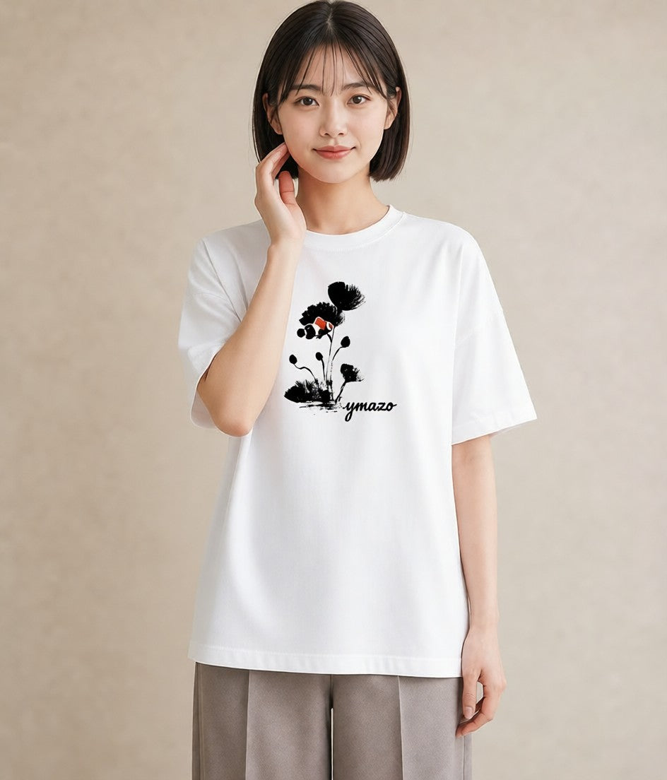 プリントTシャツ レディース 風鈴 ガラス 夏 ナチュラル アンティーク イラスト ゆるかわ 旅行用 海 白T