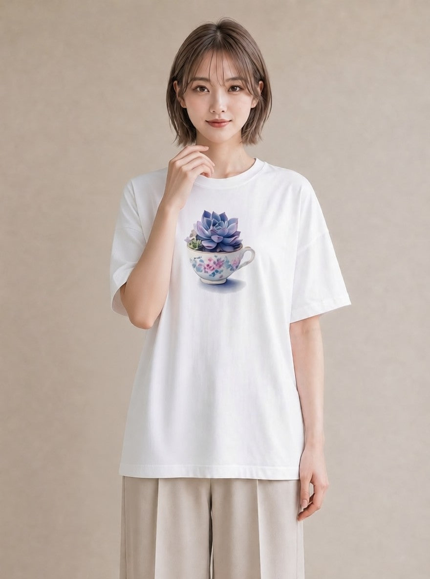 デザインTシャツ レディース 紅茶 食べ物 フード イラスト ナチュラル 親子 20代 白T