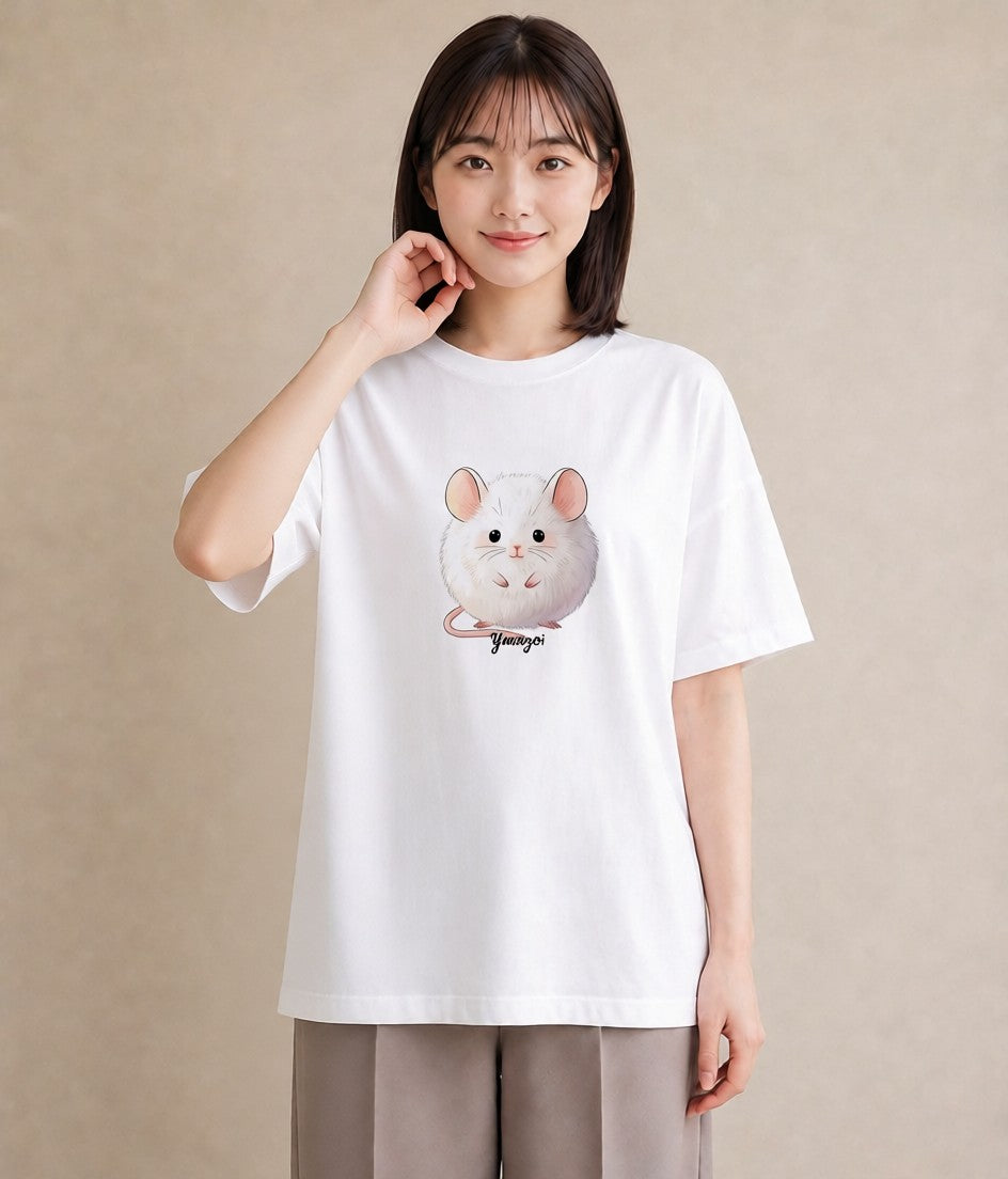 半袖Tシャツ レディース ロボロフスキー ペット 動物 イラスト レトロ クリスマス 旅行 白T