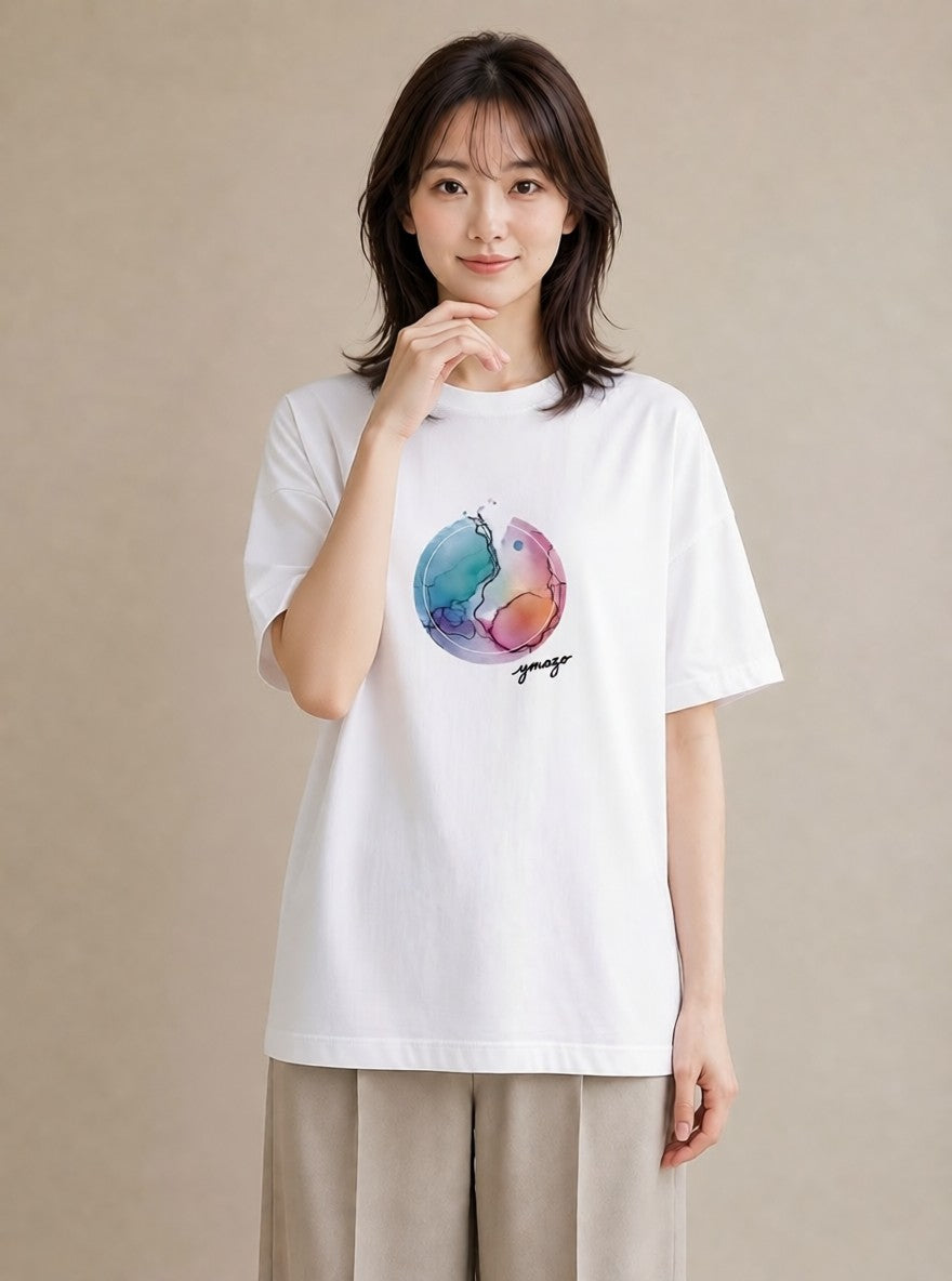 グラフィックTシャツ レディース 牡牛座 星空 宇宙 イラスト カフェコーデ ルームウェア ギフト 白T