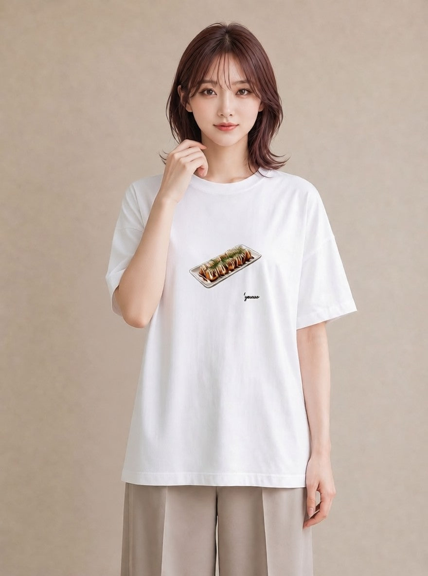 グラフィックTシャツ レディース お寿司 食べ物 フード イラスト ミセス 春コーデ 白T