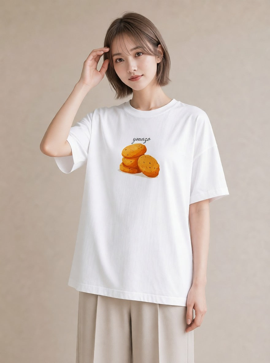 プリントTシャツ レディース どら焼き 食べ物 フード イラスト シック ルームウェア ギフト 白T